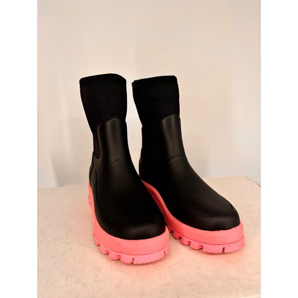 Hunter City Explorer Short Boots in Black With Pink Size 5 - Picture 3 of 5